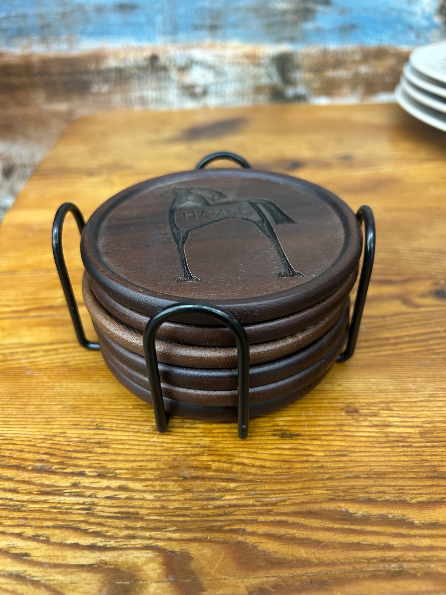 Horse Wood Coasters Set of 6