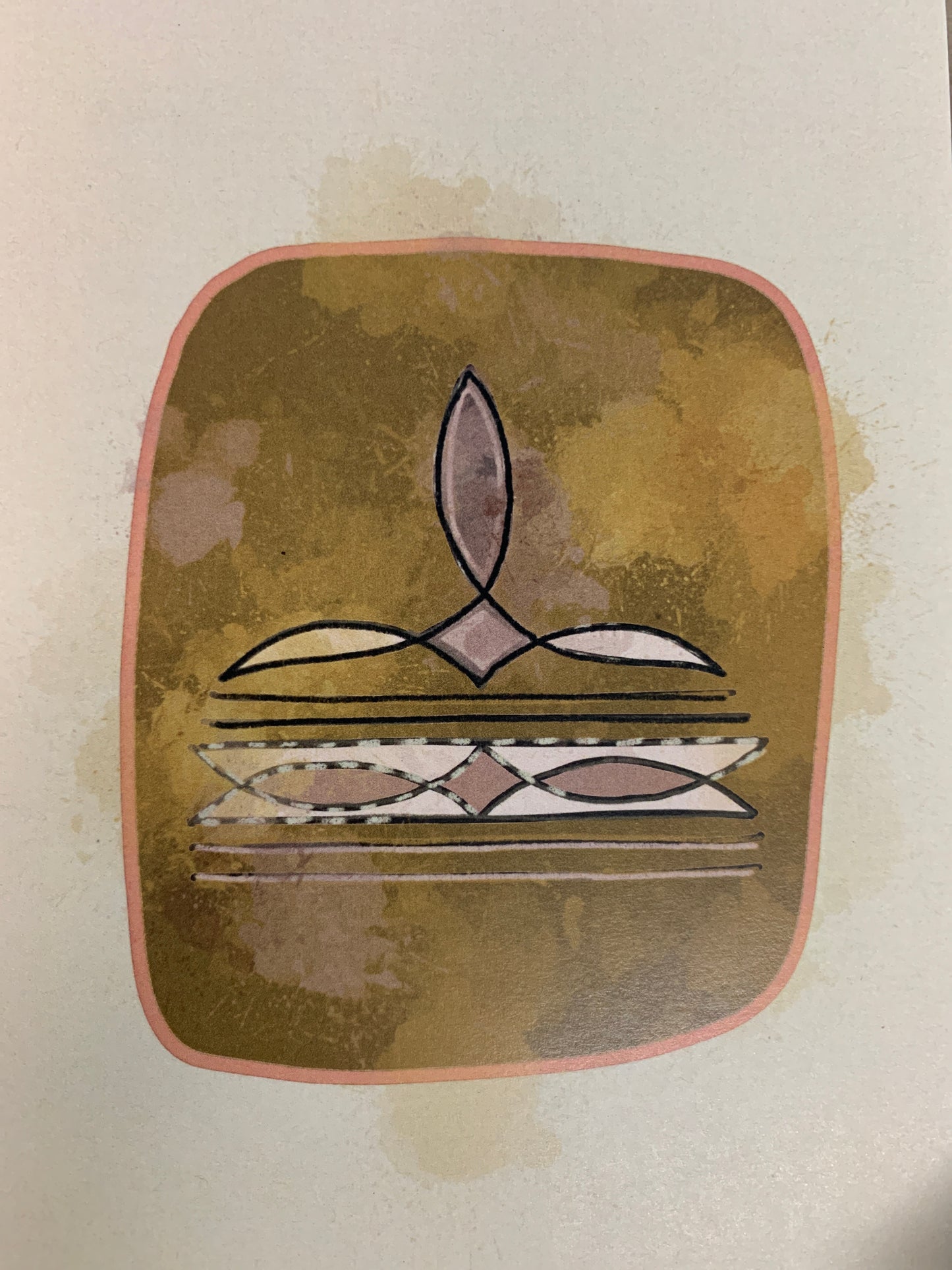 Artisan Boot Stitch Pattern Greeting Card