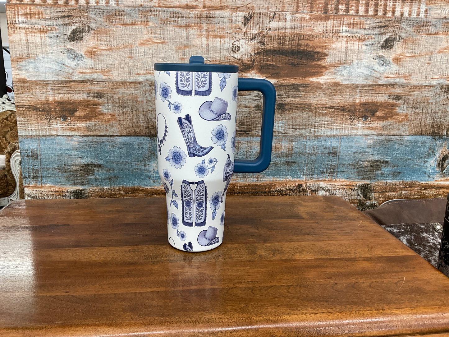 Blue chinoiserie tumbler