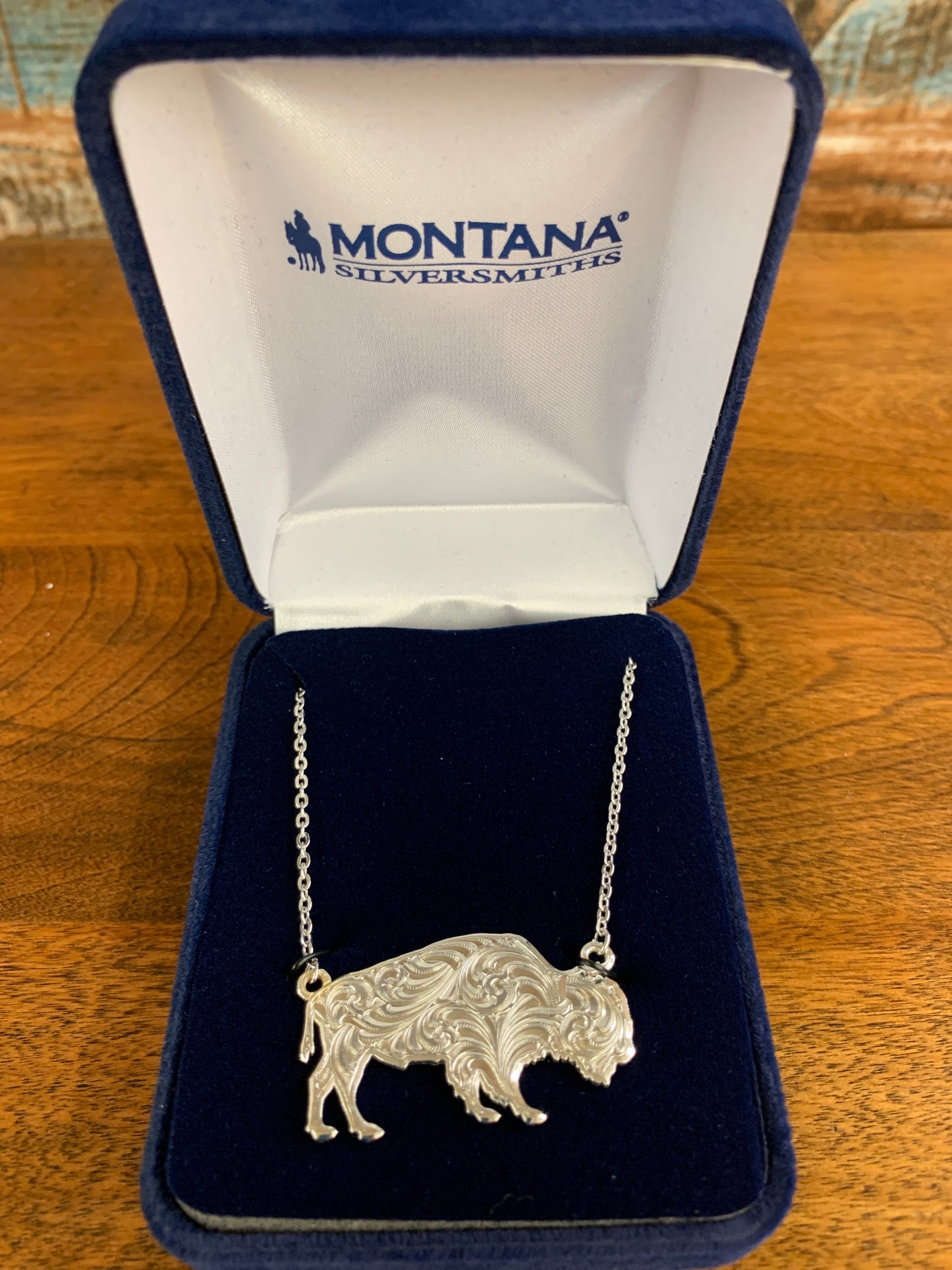 Silver Buffalo Silhouette Necklace