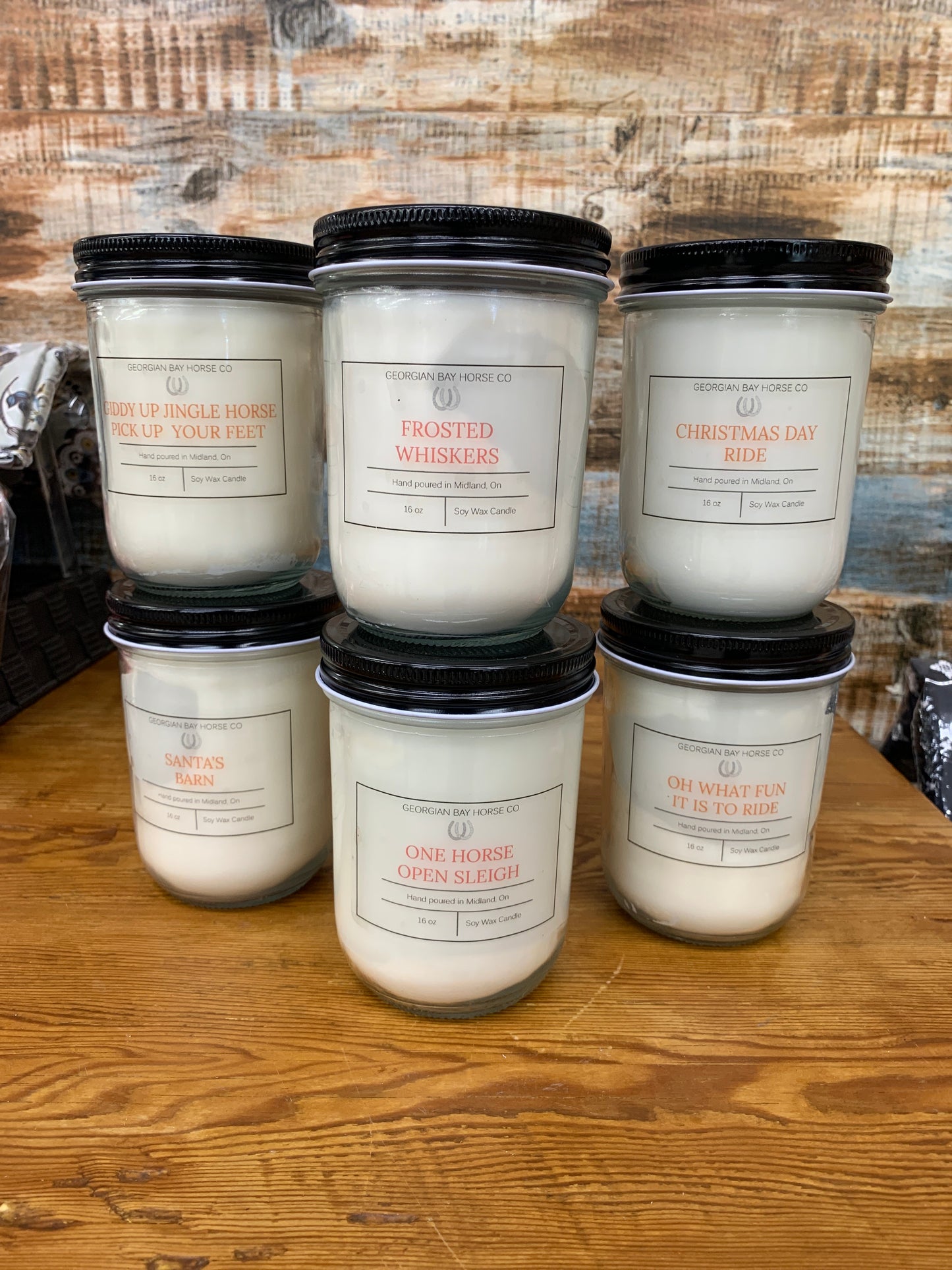 Georgian Bay Horse Company 16 oz Jar Candle Christmas Series