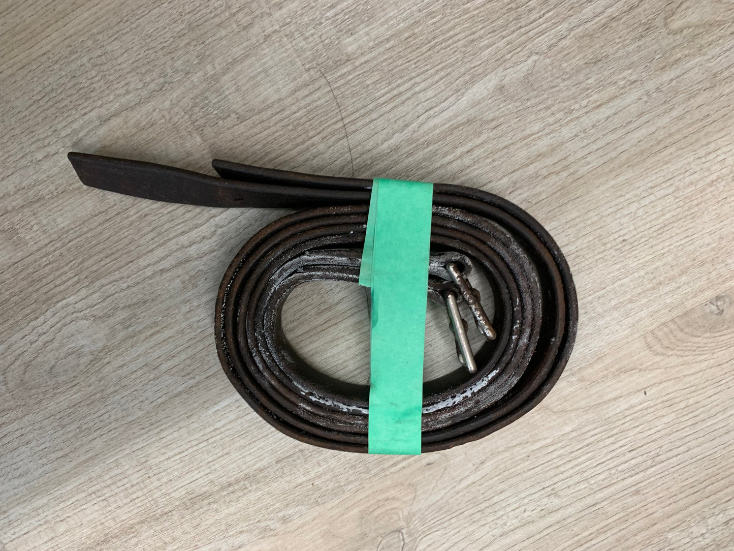 Used dark brown english leathers