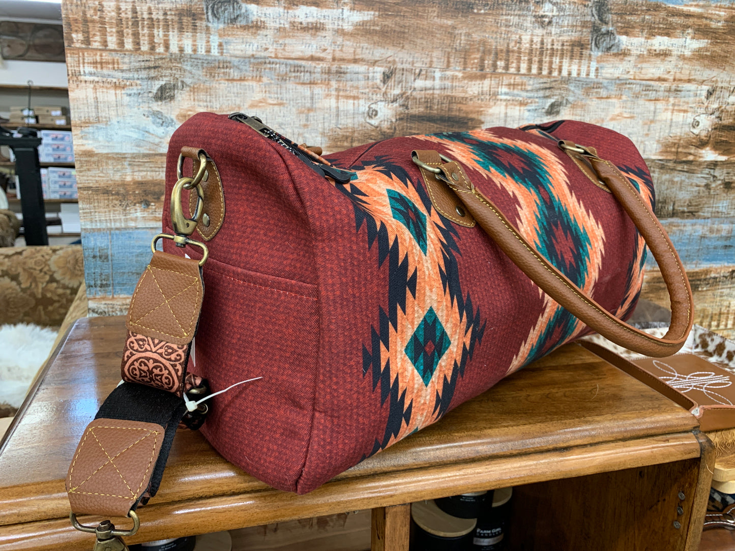 Canvas Duffel Bag -Aztec