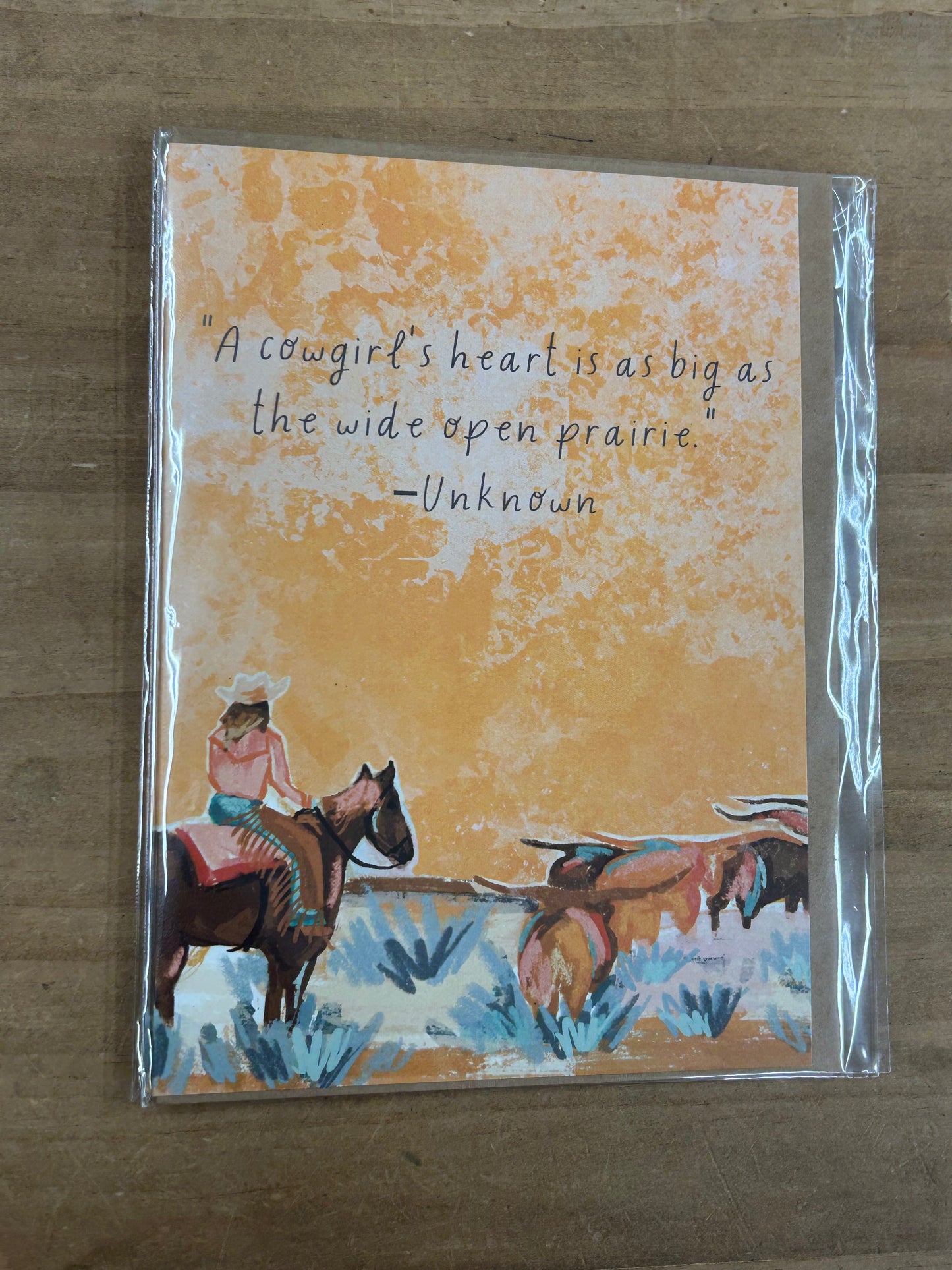 A Cowgirls Heart is as Big as the Wide Open Prairie Card