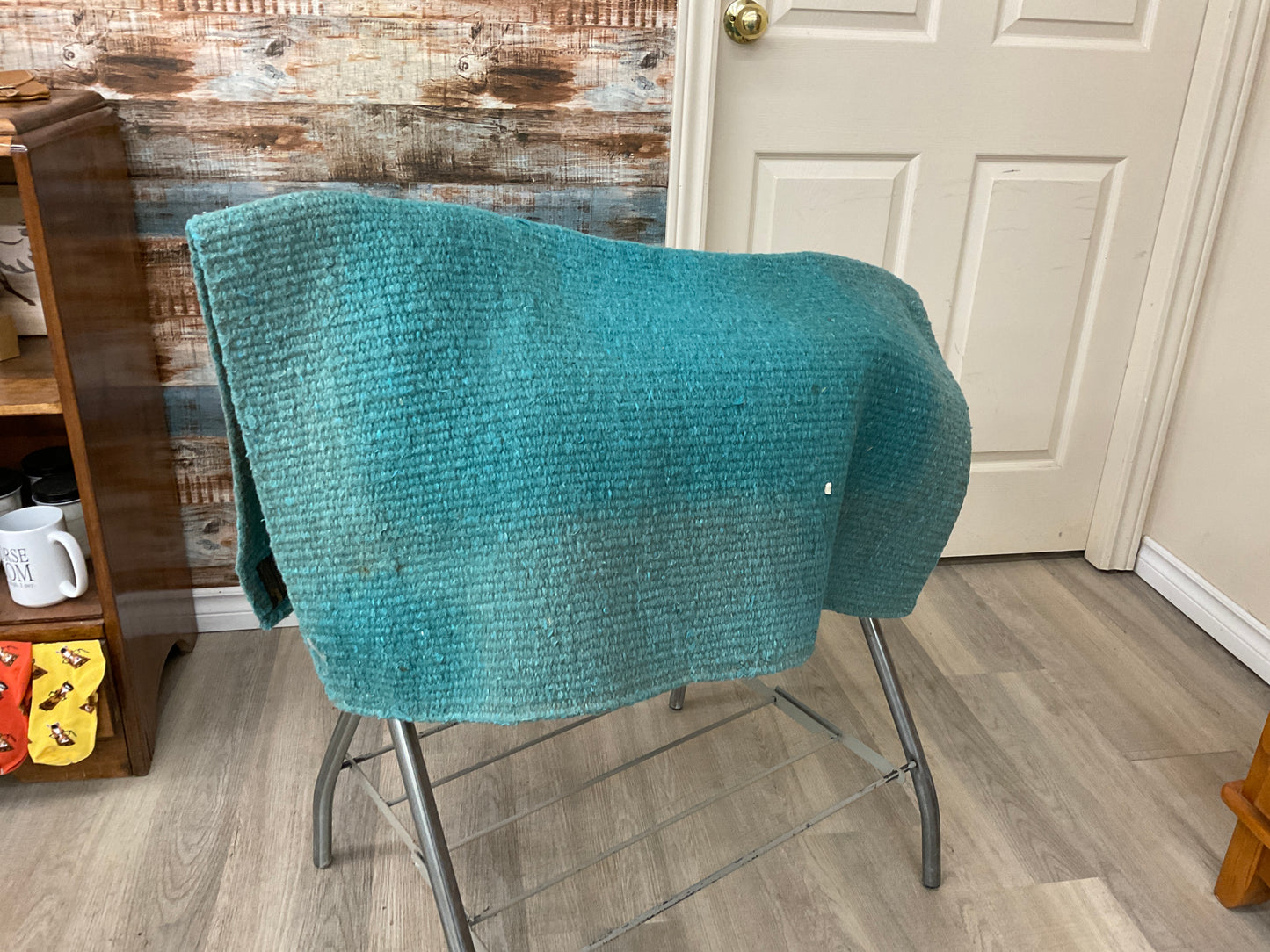 Used Turquoise Saddle Blanket