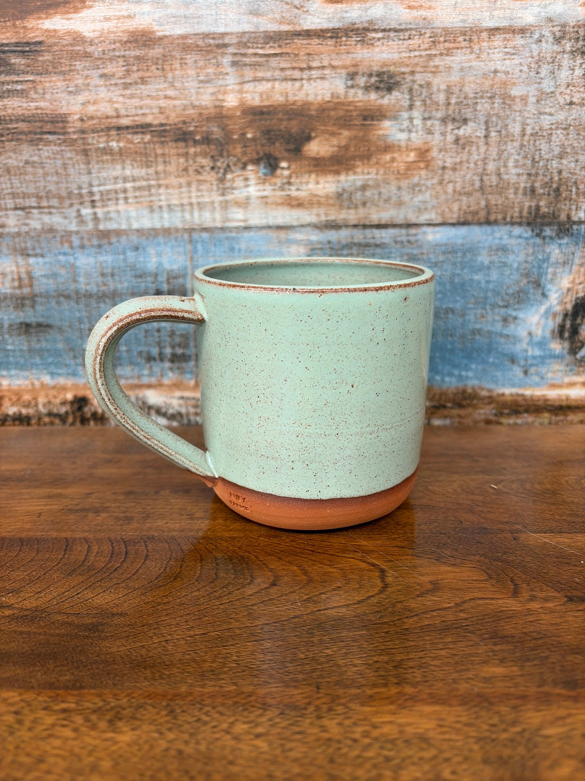 Pistachio Dipped Red Clay Mug