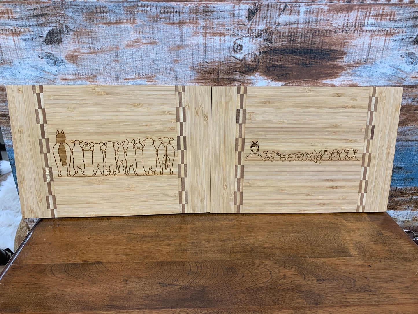Farm Animal Double Sided Cutting Board