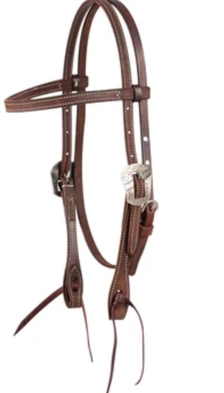 Chocolate Roughout Browband Headstall w/ Salinas buckles