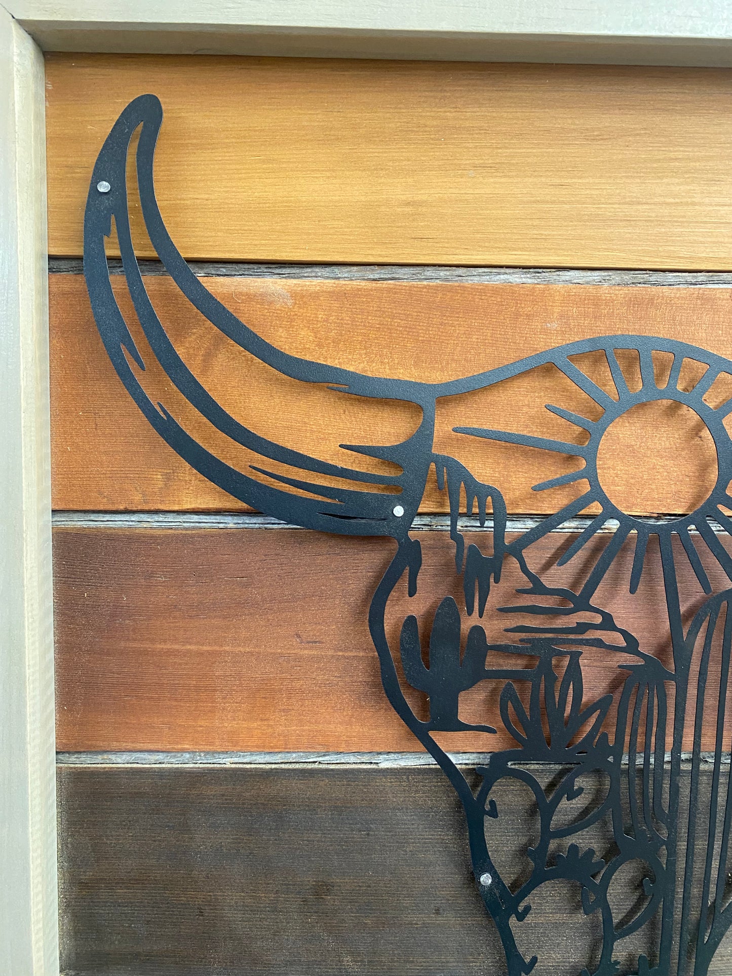 Southwest Sunset Skull Metal Art