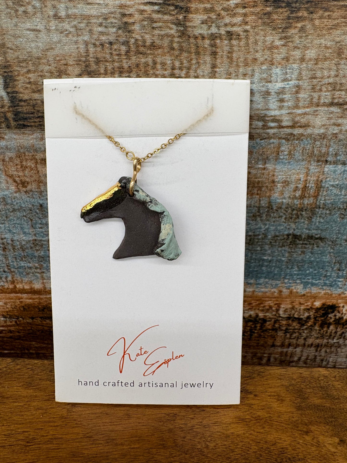 Clay Horse Head Necklace Pendant