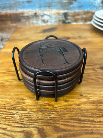 Horse Wood Coasters Set of 6