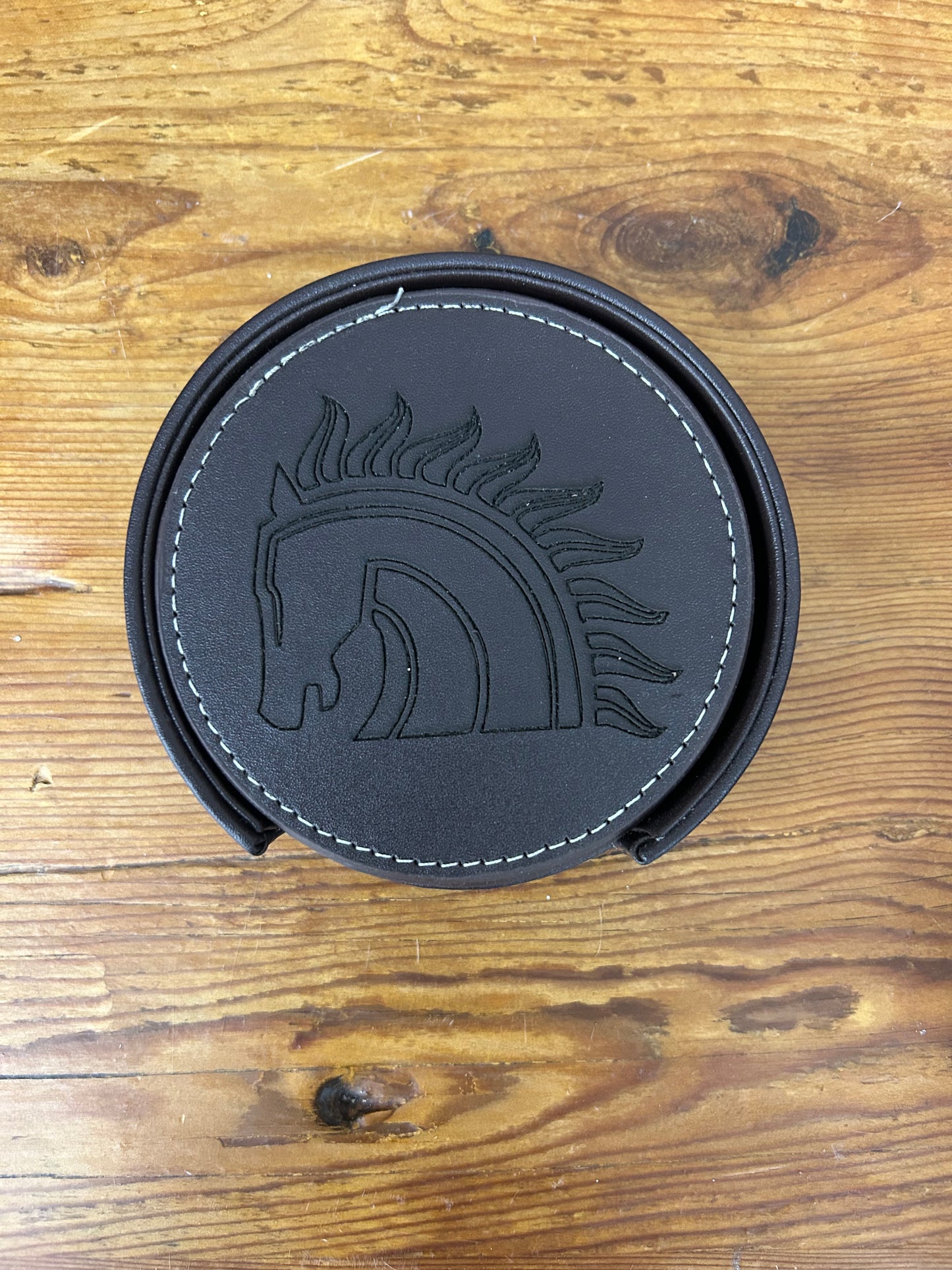 Leather Horse Coasters Set of 6