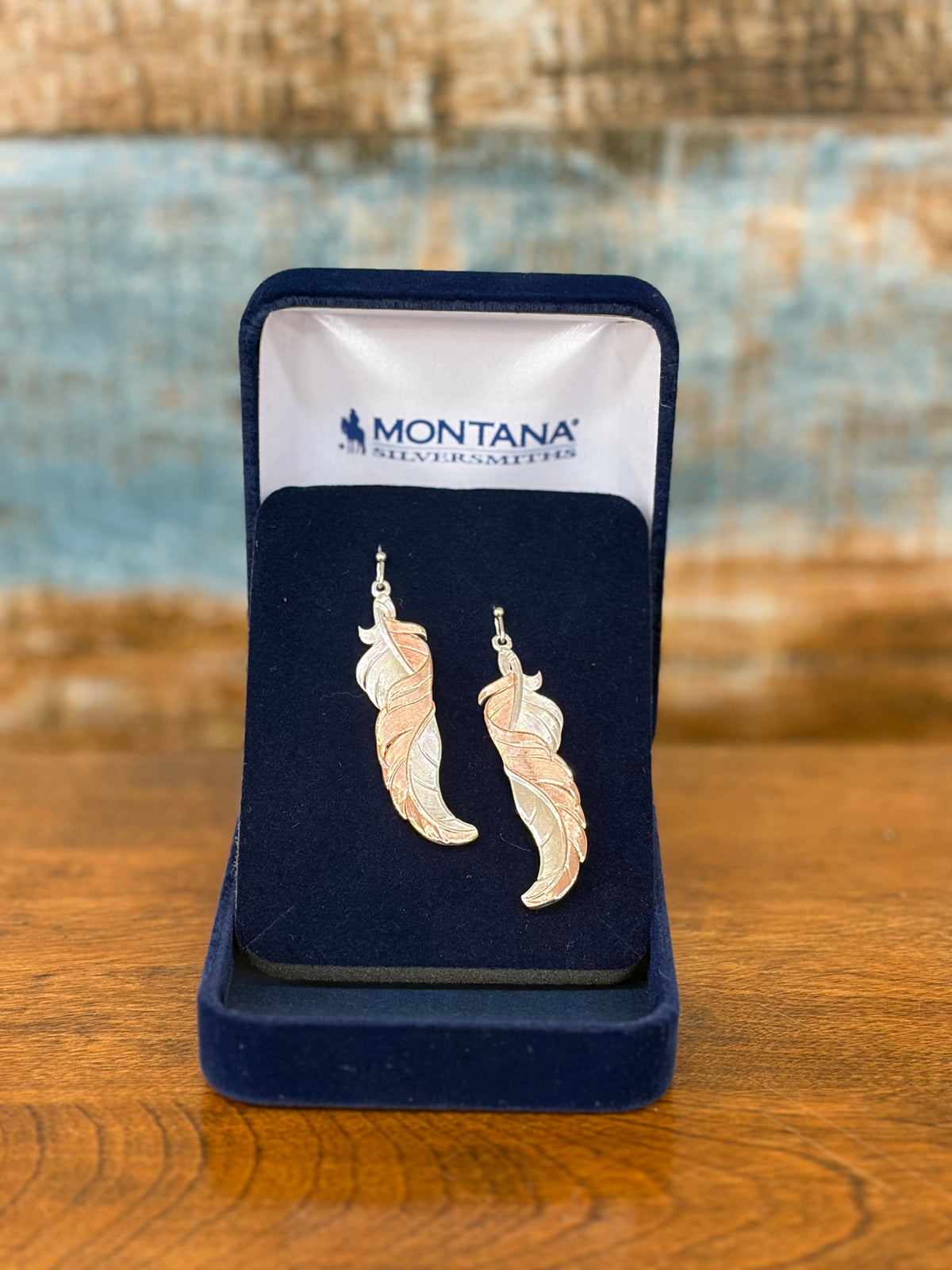 Twisted Rose Feather Earrings