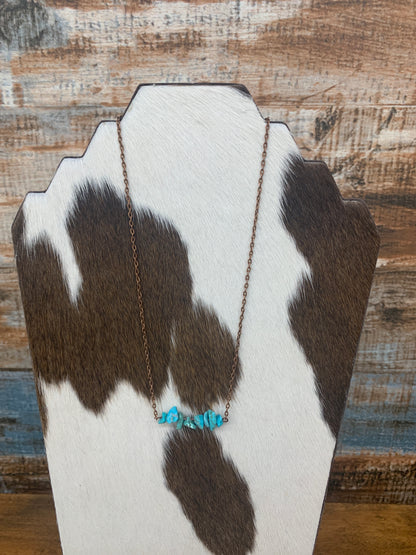 Turquoise Howlite and Copper Bar Necklace
