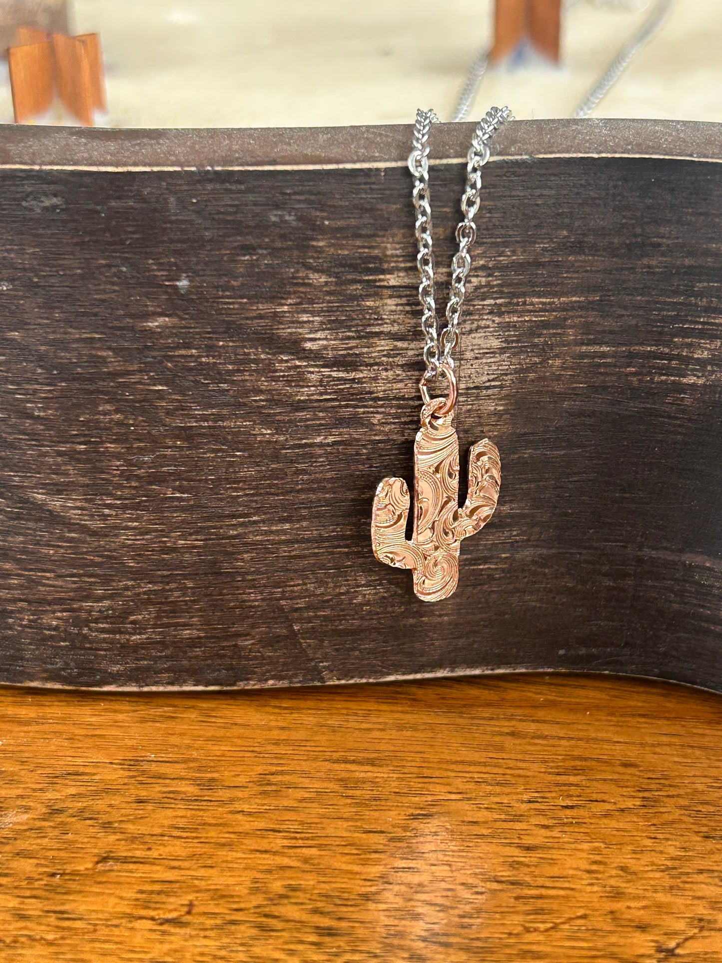 Rose Gold Cactus Necklace