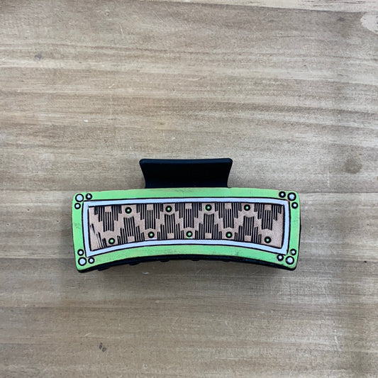 TC Large Green and Black Hair Clip