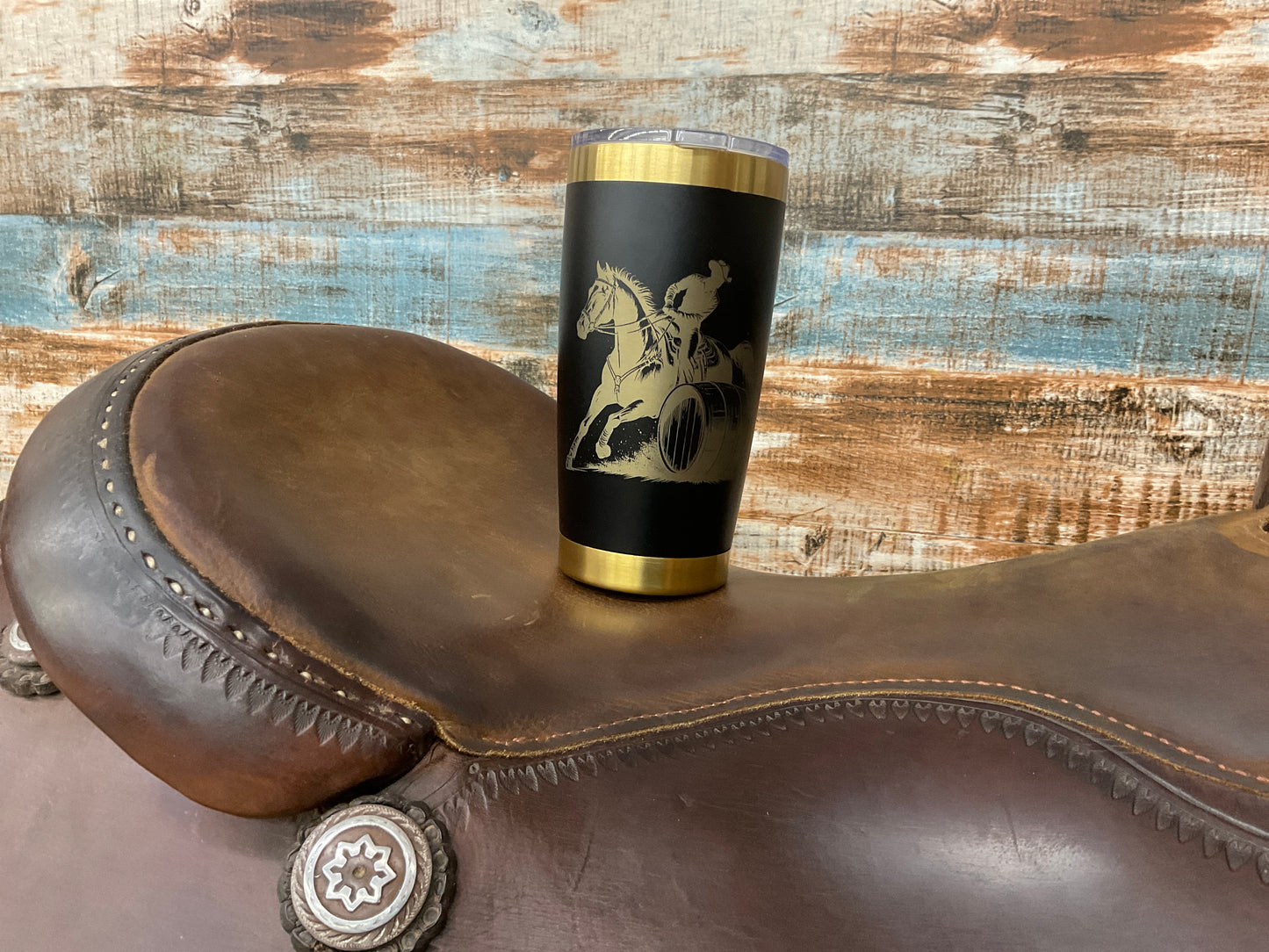Tahoe Copper & Black Barrel Racer Tumbler
