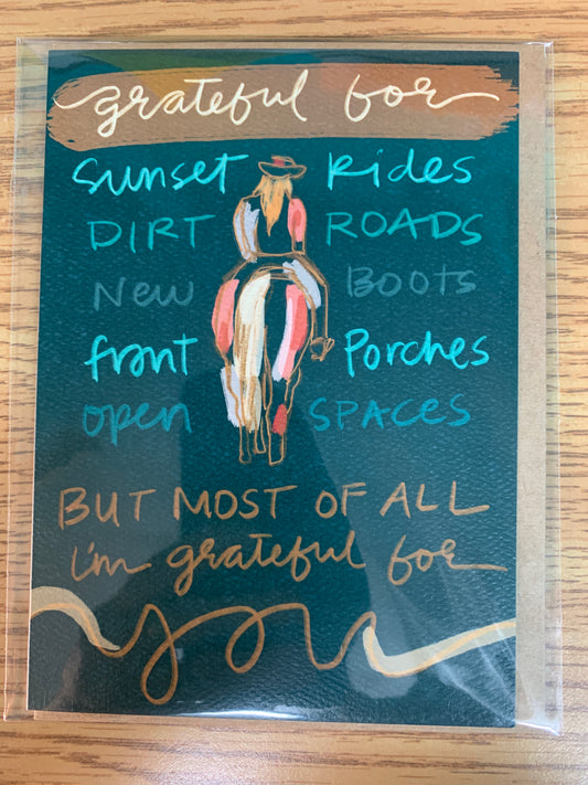 Artisan Western Cowgirl Grateful Card