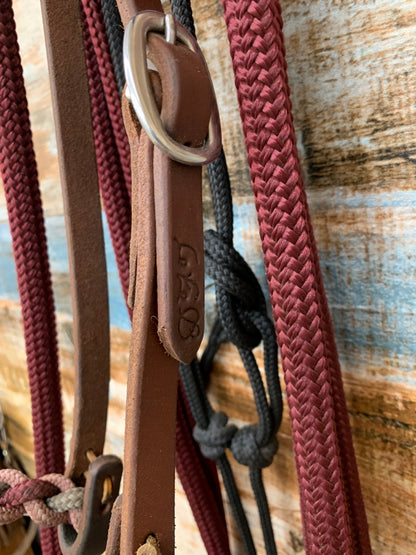 Used Burgundy Hackamore w Reins and lead