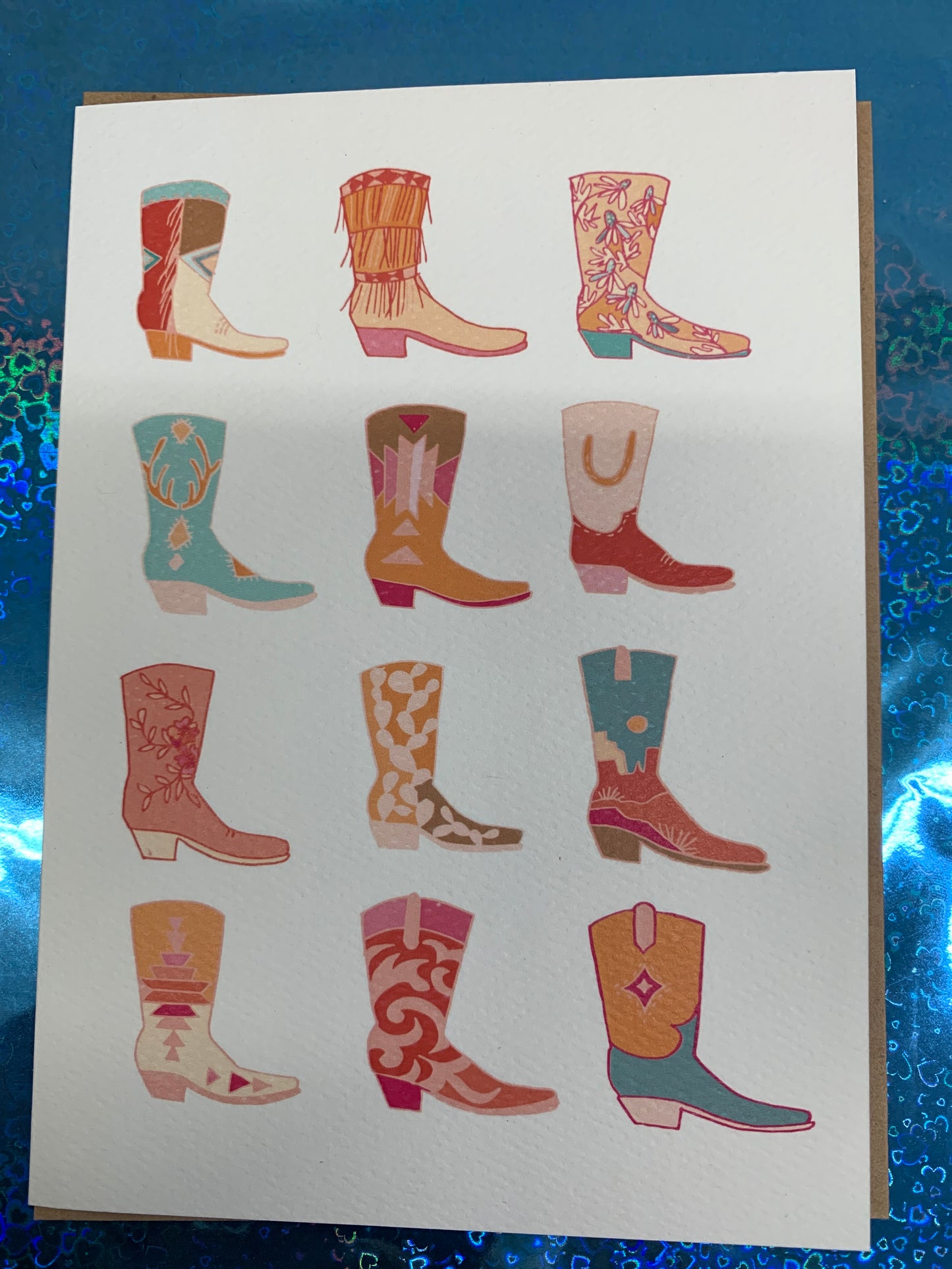 Artisan Cowgirl Boots Greeting Card