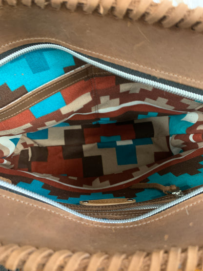 TC Hair on Hide Large Purse With Fringe