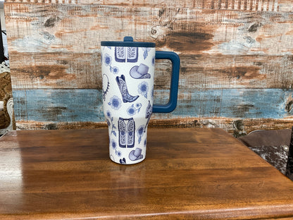 Blue chinoiserie tumbler