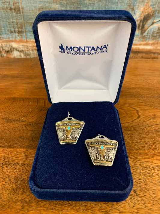 Retro Steerhead Skull Drop Earrings