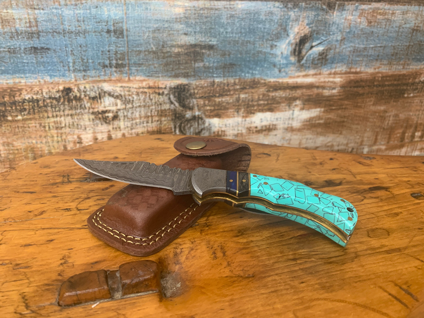 Damascus Turquoise Resin