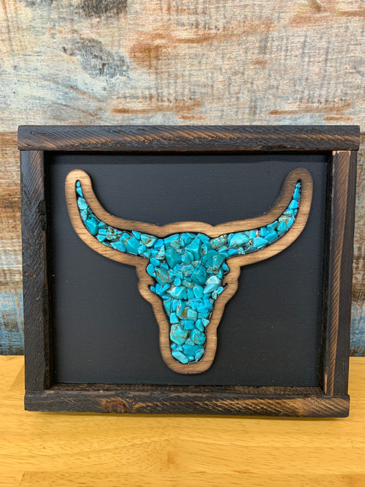 Bull-skull w/ Turquoise Wall Art