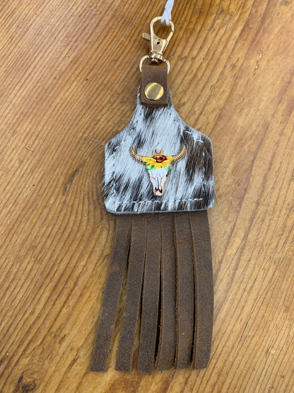 TC Hair on Hide Keychains W Charm