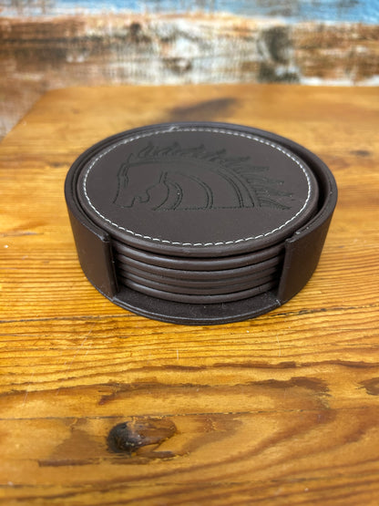 Leather Horse Coasters Set of 6