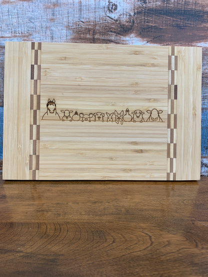 Farm Animal Double Sided Cutting Board