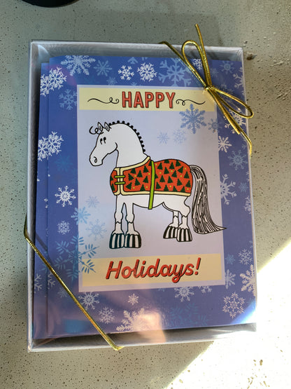 Box of 8 Christmas Cards-Happy Holidays!