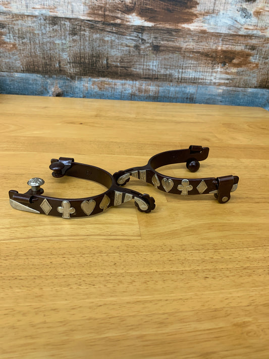 Antique spurs W/ Card Suites