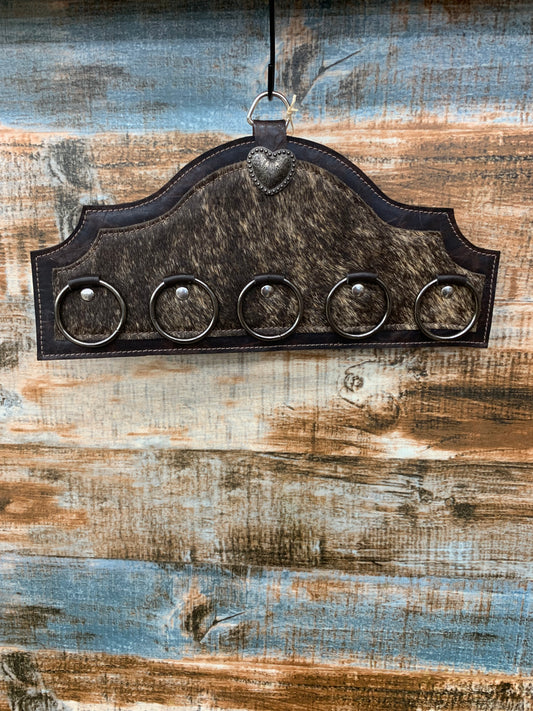 Wild Rag Holders- Dark Brindle Cowhide