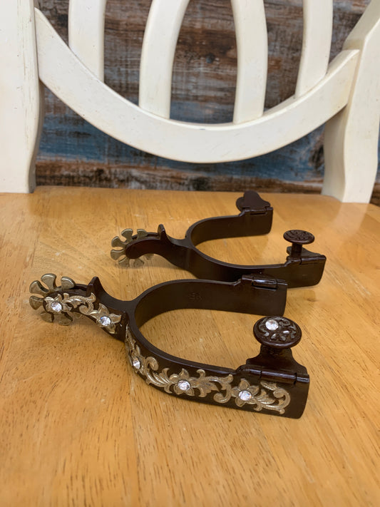 Ladies Antique Show Spur w/ Floral Trim