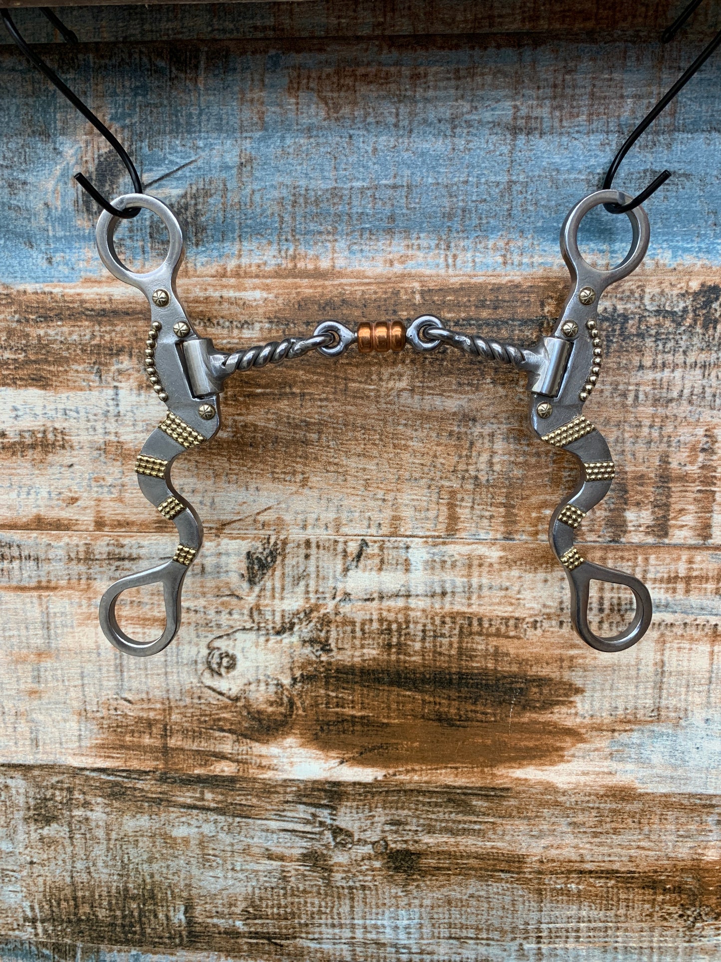 Sweet Iron Polish Bit, 7” cheeks, 5” Sweet Iron Twisted Mouth w/ Copper Dogbone