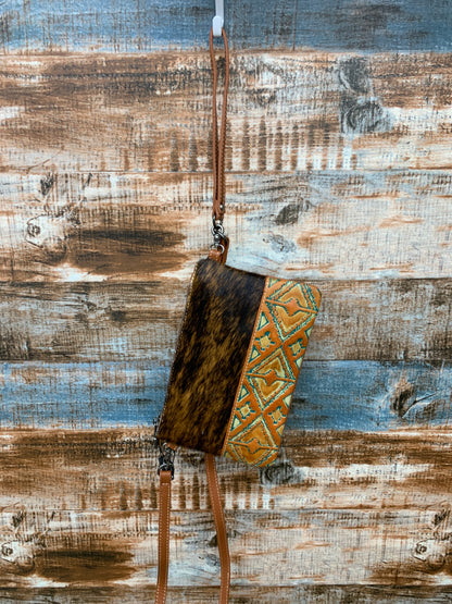 Montana West hair-on leather clutch/cross body