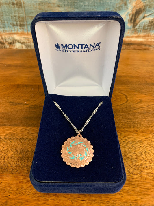 Scalloped Edge Concho Necklace