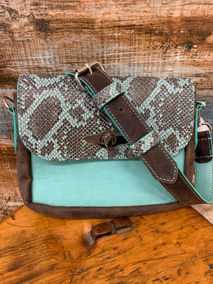 HCL Compact Handcrafted Hide On & Leather Cross Body Purses