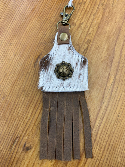 TC Hair on Hide Keychains W Charm