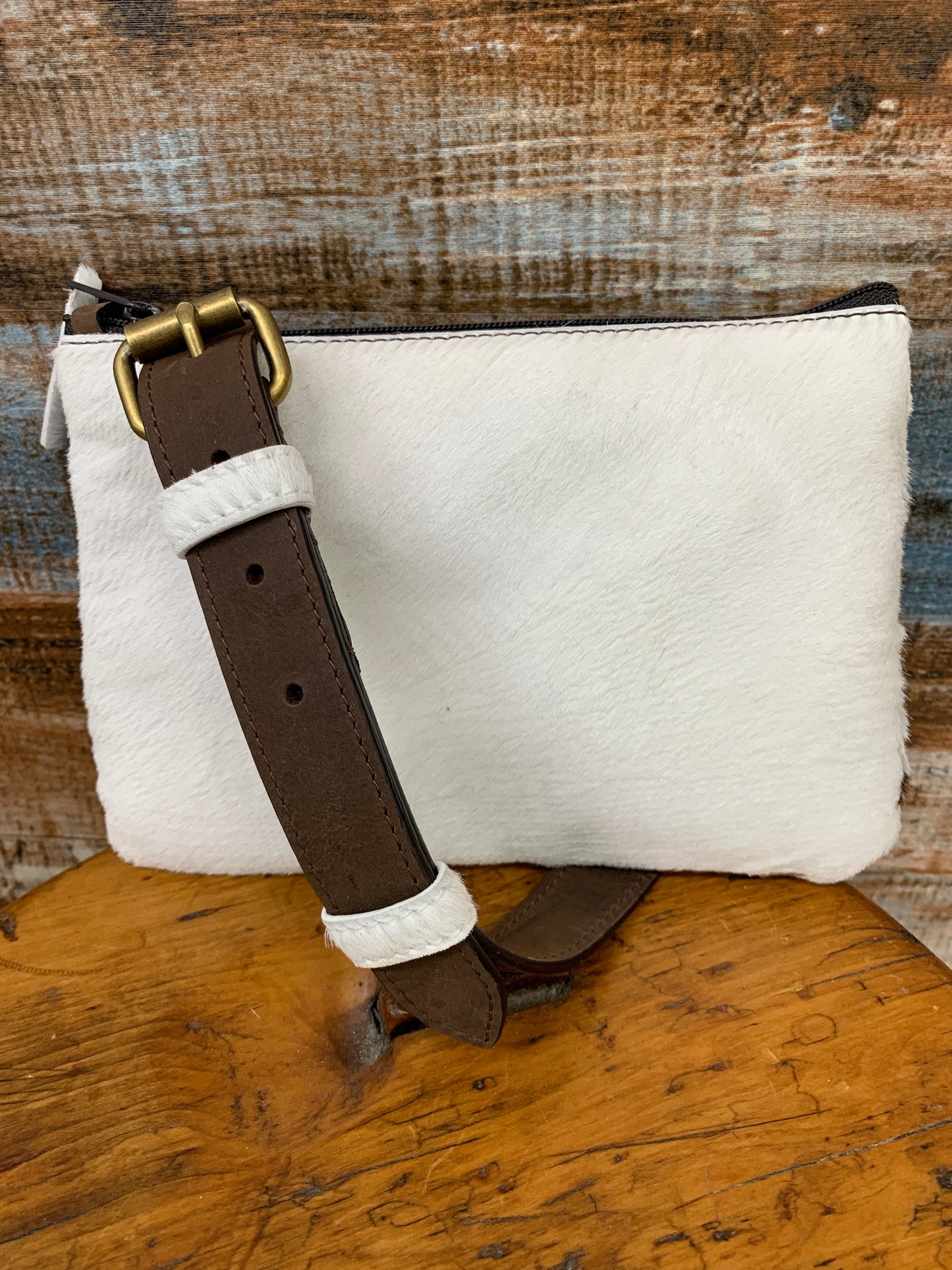 HCL Compact Handcrafted Hide On & Leather Cross Body Purses