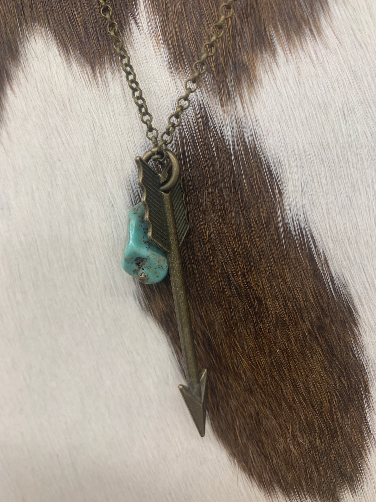 Arrow Necklace w/ Turquoise Stone