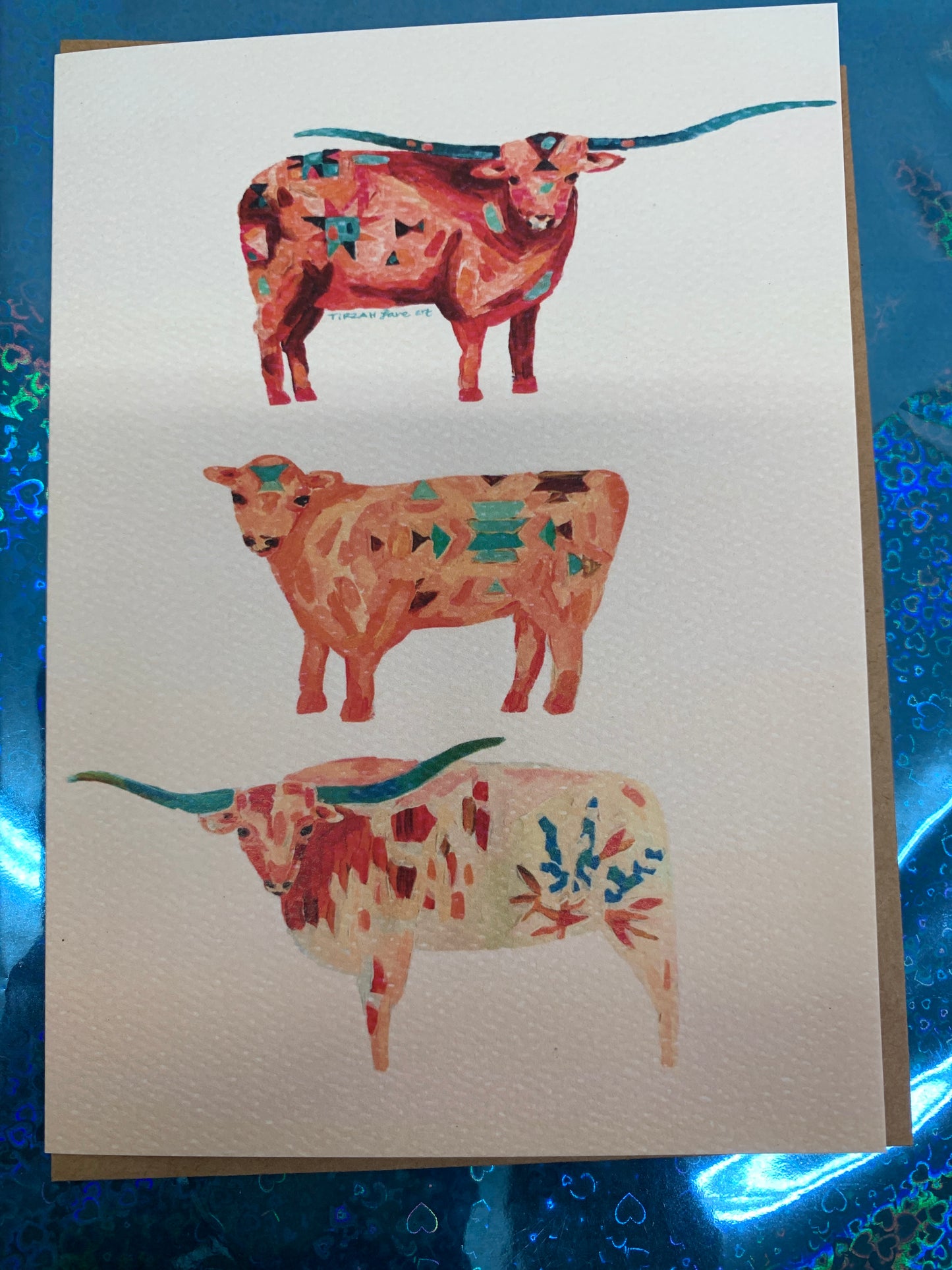 Artisan Texas Longhorn Greeting Card