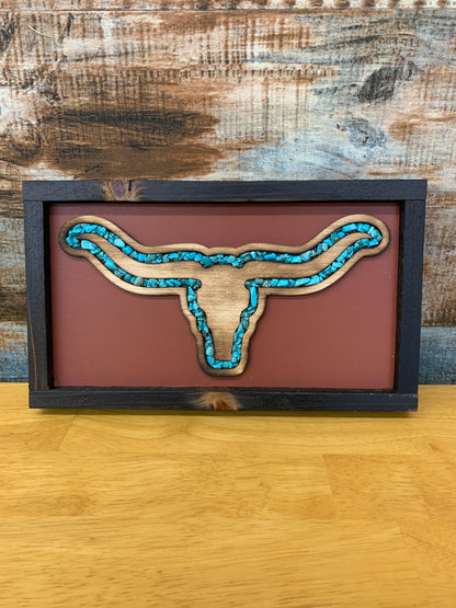 Longhorn W/ Turquoise Wall Art