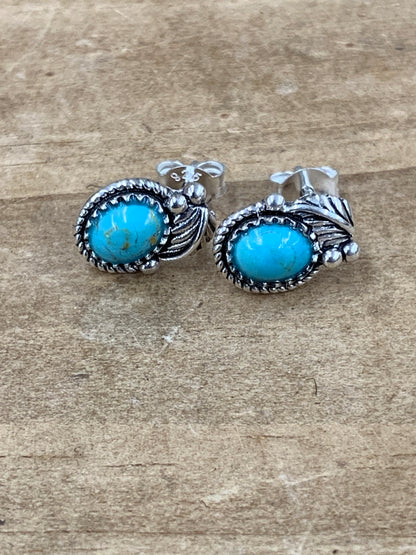 Silver Southwest Style Stud Earrings .925