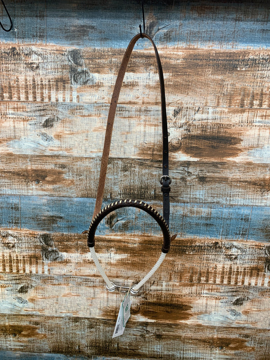 Martin Noseband Single Rope Choc Harness Covered