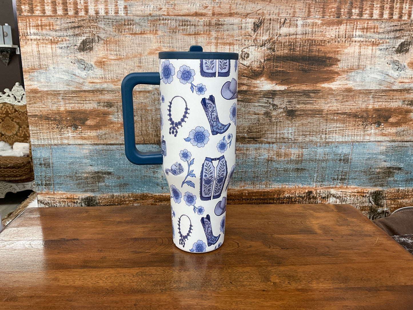 Blue chinoiserie tumbler