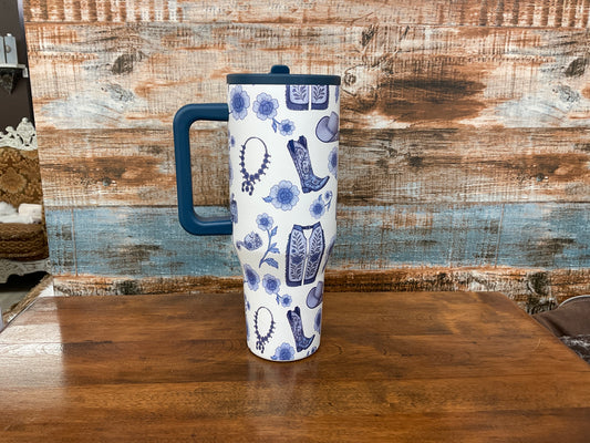 Blue chinoiserie tumbler