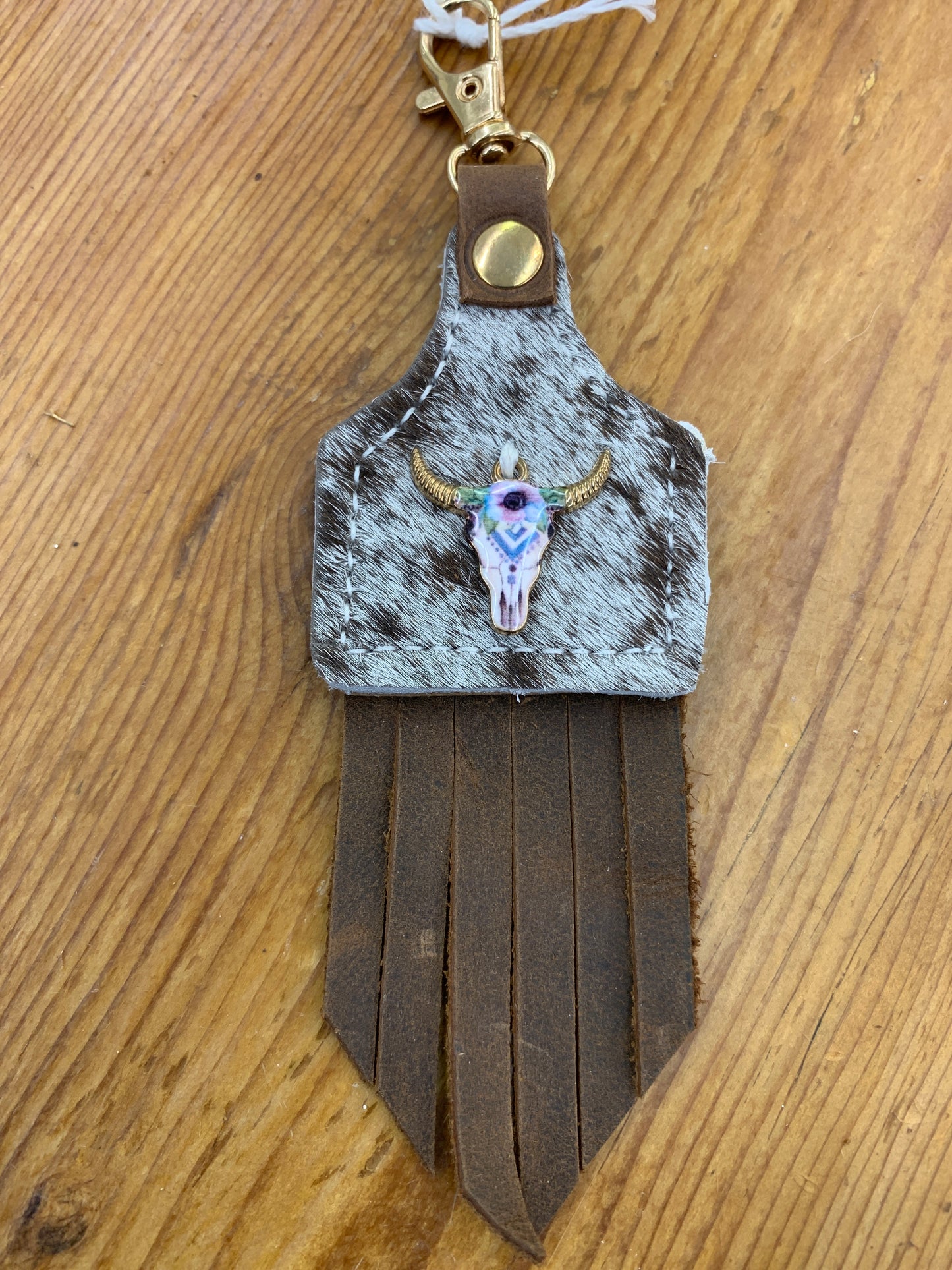 TC Hair on Hide Keychains W Charm